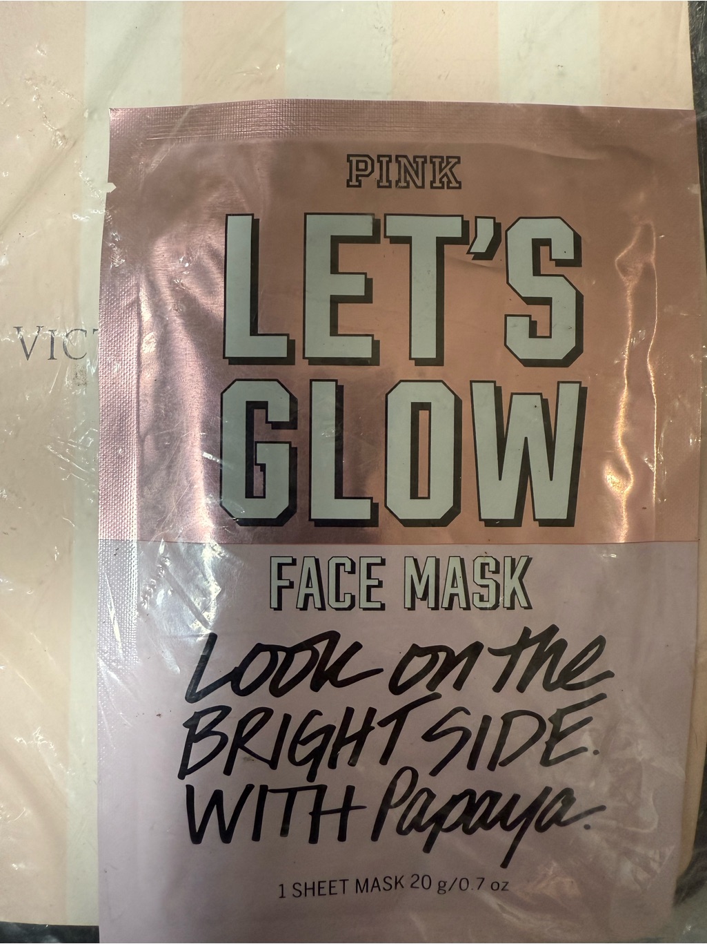 Pink Victoria's Secret Let's Glow Face Mask With Papaya- Light Pink - Rare